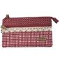 Preview: Handtasche Patchwork Kosmetiktasche Geldbörse Punkte Berry